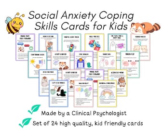 Social Anxiety Coping Skills Cards for Kids: Fun Therapy Flashcards