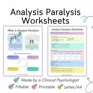 Analysis paralysis worksheet, ADHD worksheets, neurodivergent worksheets, how to overcome analysis paralysis ADHD analysis paralysis therapy, analysis paralysis psychology, examples analysis paralysis symptoms, reddit analysis paralysis meaning