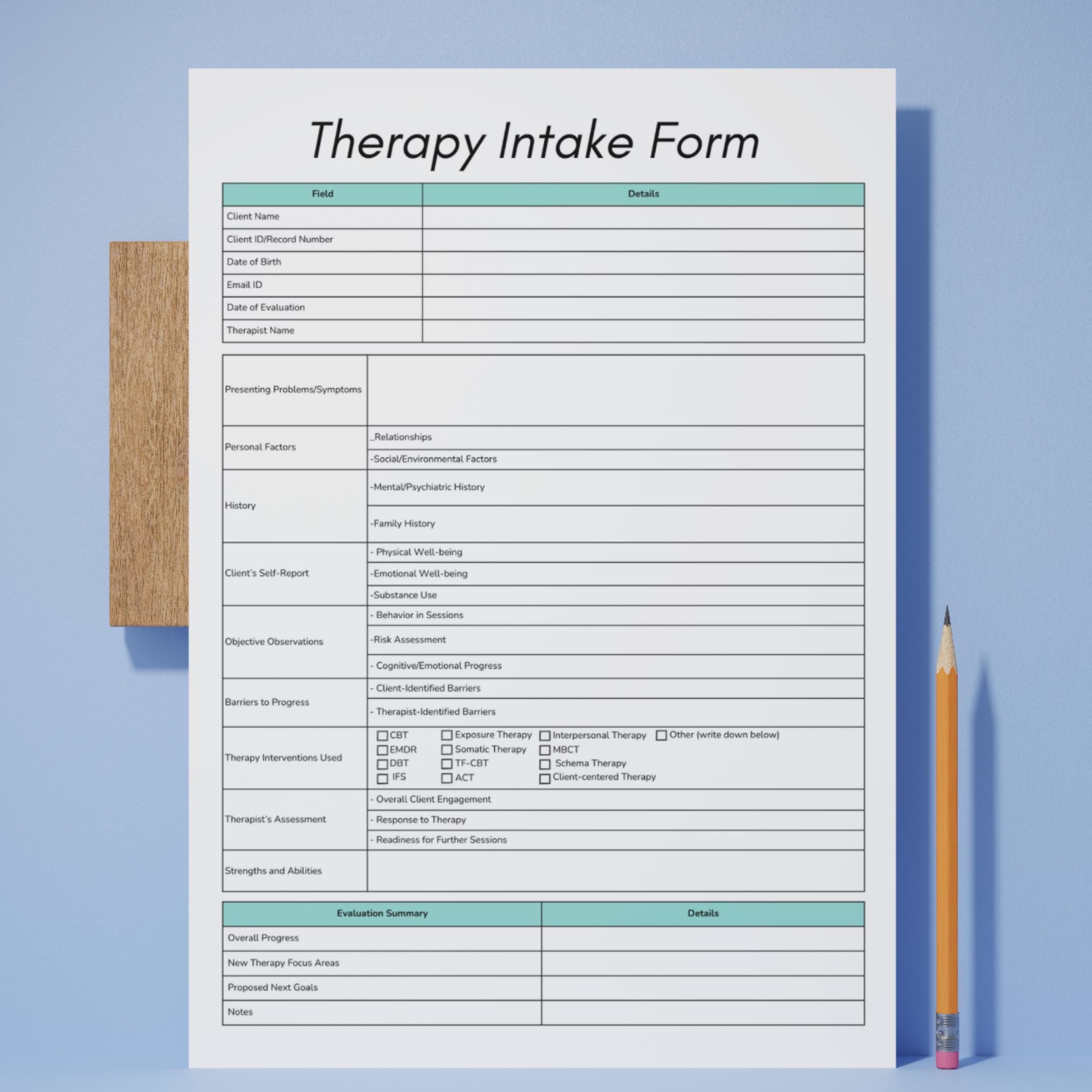 Therapy Intake Form (fillable & Printable) Your Complete Intake Page ...