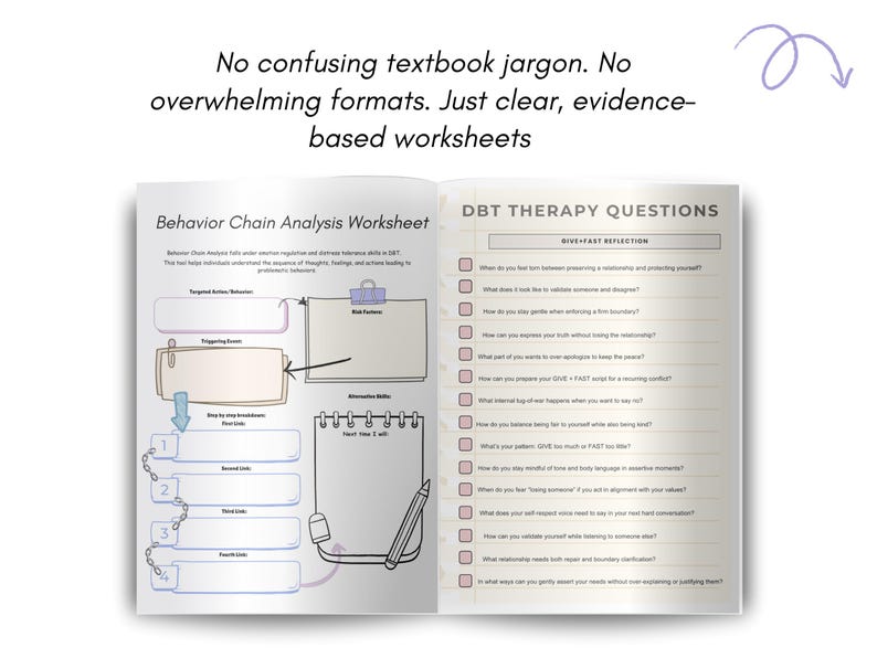 DBT Workbook, DBT Skills Workbook, Dialectical Behavior Therapy ...