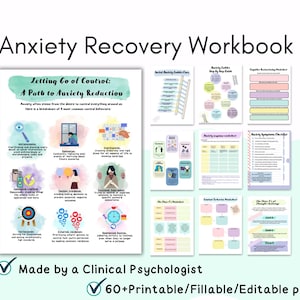 Anxiety Workbook, Anxiety worksheets, CBT for anxiety, overcome anxiety cards,  overcome anxiety, Social anxiety, therapy exposure hierarchy