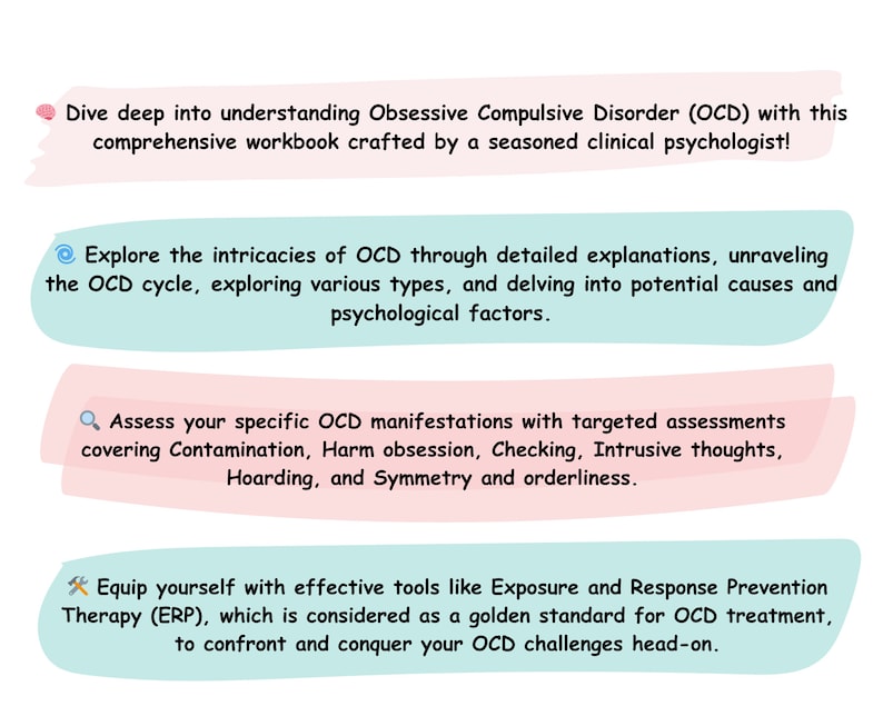 OCD worksheets, OCD workbook, ERP exposure and response prevention, ocd journal, ocd kids, image 4