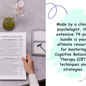 CBT bundle CBT worksheets cognitive behavior therapy cognitive distortion cards CBT workbook cbt journal cognitive behavioral therapy image 5