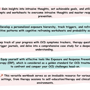 OCD worksheets, OCD workbook, ERP exposure and response prevention, ocd journal, ocd kids, image 5