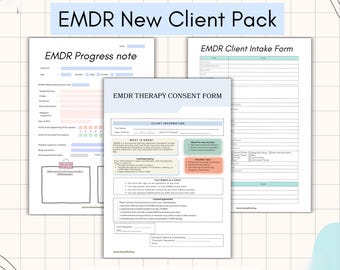 EMDR Forms Bundle | Client Intake Form, Informed Consent & Progress Note | EMDR Therapy Documentation | Therapist Templates PDF