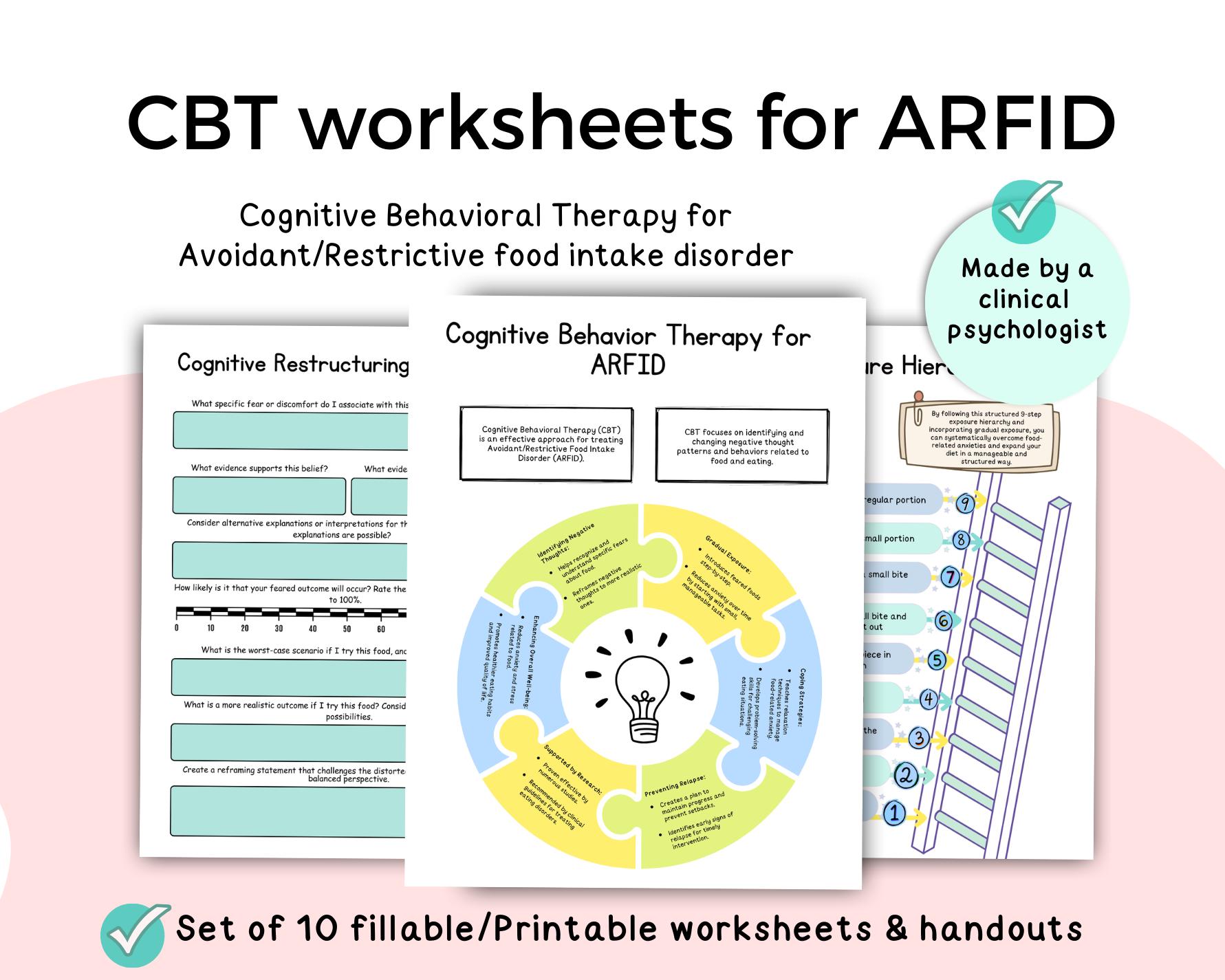 CBT for ARFID CBT Worksheets Cognitive Behavioral Therapy Worksheets ...