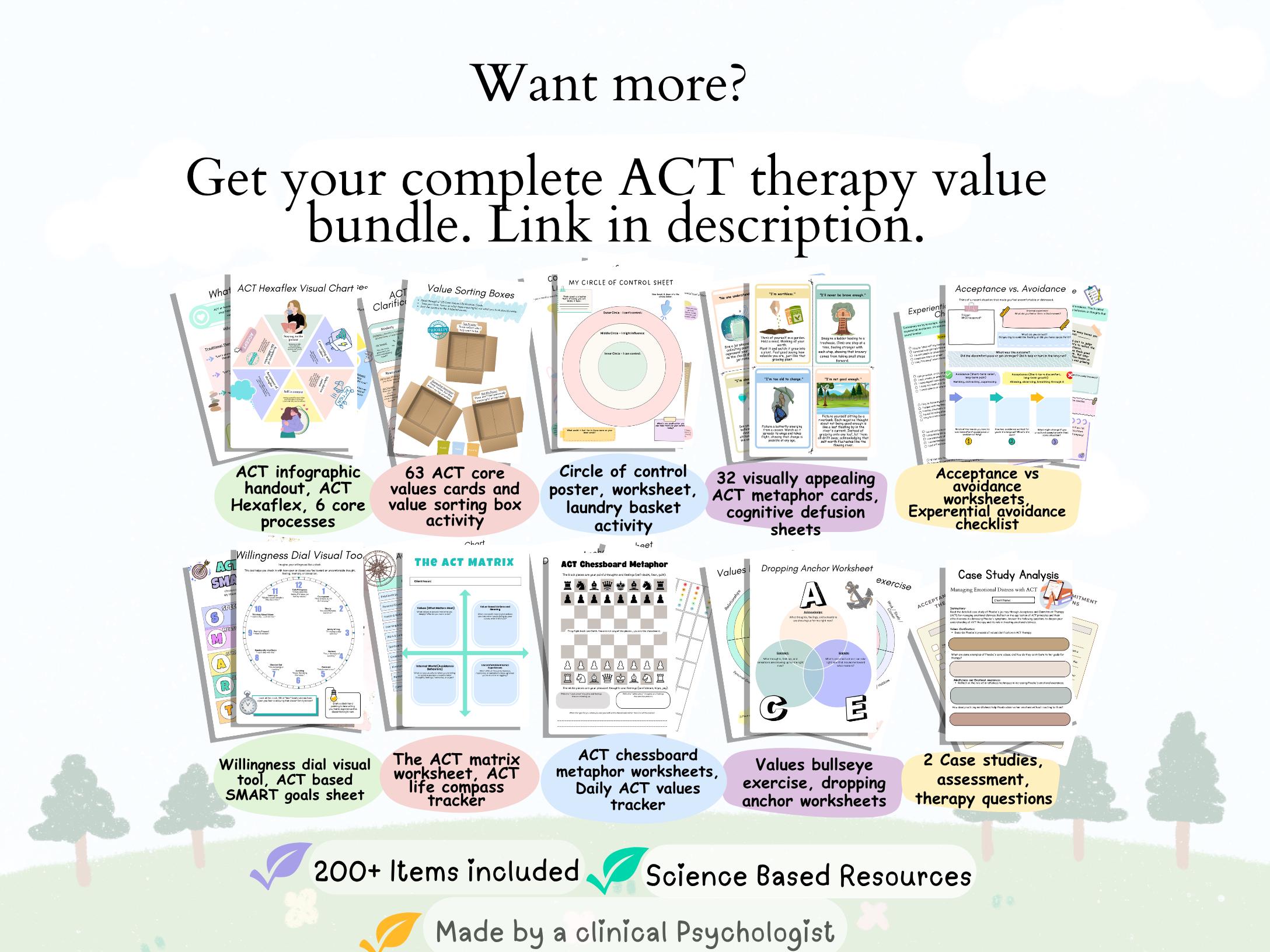 ACT Core Values Cards Acceptance and Commitment Therapy Values ...