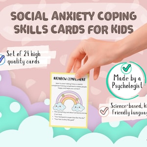 Social anxiety coping skills cards for kids, social anxiety therapy, pdf social anxiety disorder worksheet, games social anxiety for kids