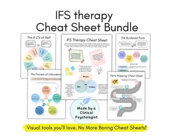 IFS Therapy Cheat Sheets Bundle: Visual Internal Family Systems Resource