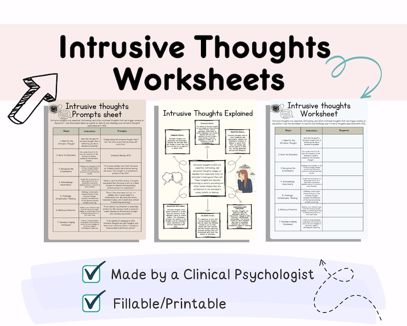 intrusive thoughts worksheets. OCD worksheets