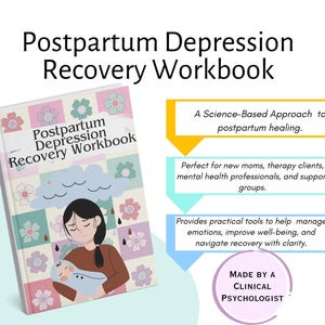 Postpartum recovery, postpartum depression workbook, postpartum ebook, postpartum recovery kits, postpartum assessment, postpartum education