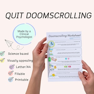 Stop Doomscrolling Worksheet: Digital Detox Guide (Printable/FillablePDF)