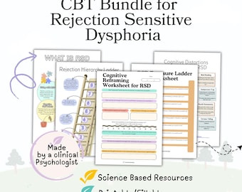 CBT RSD Worksheets, Cognitive Behavioural Therapy for Rejection Sensitive Dysphoria