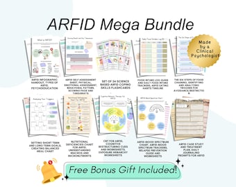 ARFID Worksheets Bundle, Avoidant Restrictive Food Intake Disorder Mega Bundle | Worksheets, Activities, Flashcards, Exercises, Trackers |