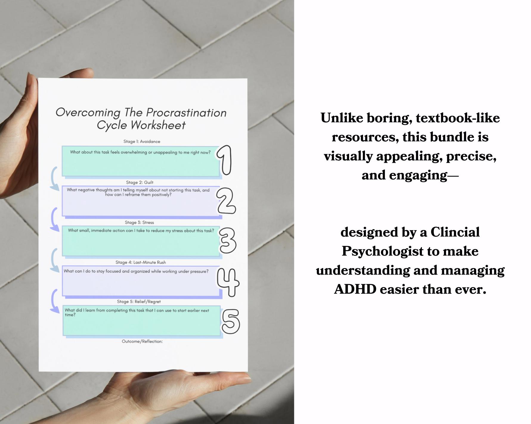 ADHD Mega Bundle ADHD Worksheets for Adults Teens ADHD Bundle Template ...