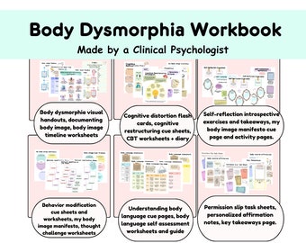 Body Dysmorphia Workbook body image worksheets journal body dysmorphia worksheets