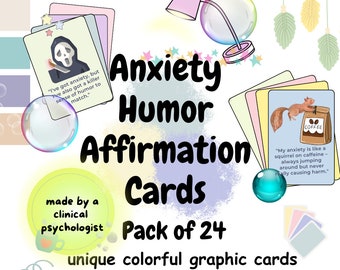 Funny anxiety cards printable affirmation anxiety worksheets therapy cards positive affirmation anxiety relief grounding cards mental health