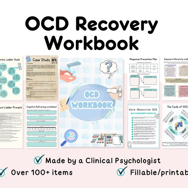 OCD worksheets, OCD workbook, ERP exposure and response prevention, ocd journal, ocd kids,