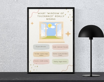 Window of Tolerance Poster: Therapy Office Wall Art (Digital Download)