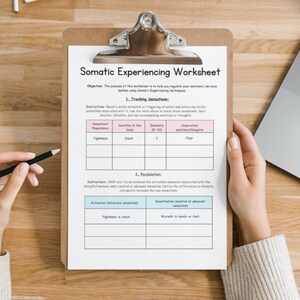 Somatic Psychotherapy Workbook, Somatic therapy worksheets, felt senses, somatic experiencing, sensory awareness, exercises somatic healing image 5