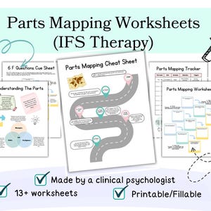 IFS Parts mapping worksheets, IFS worksheets, internal family systems therapy worksheets, IFS parts work, ifs parts cards, ifs worksheet pdf