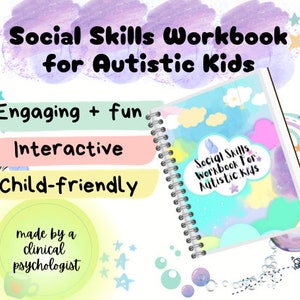 Autism book for kids social skills communication autism workbook awareness autism therapy worksheets autism activities notebook autism print