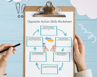 Opposite actions skill worksheet, DBT worksheets, Dialectical behavior therapy