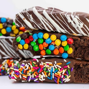 Biscotti, Chocolate Dipped w/ M&Ms Sprinkles + White Chocolate, Birthday, Baby Shower, Mother&#39;s Day, Party Favors, Teacher, Father&#39;s Day