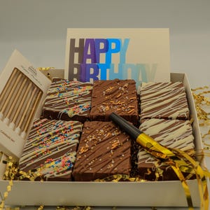 Chocolate Crisp Bars, Chocolate Gift, Birthday Box, Gourmet, Handmade , Made From Scratch, Birthday, Teacher, Gift, Thoughtful, Unique