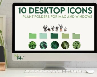Plant Lovers Desktop Folder Icons for Mac and Windows, Folder Icons, Aesthetic Desktop Folder Icons, Aesthetic MacOS Desktop, Windows Folder