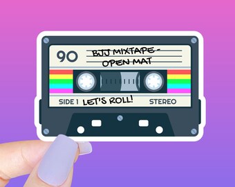 BJJ Mixtape Open Mat Sticker, 90s Retro Vinyl Decal