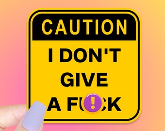IDGAF Vinyl Sticker, Sarcastic Quote Decal, Waterproof Laptop Sticker