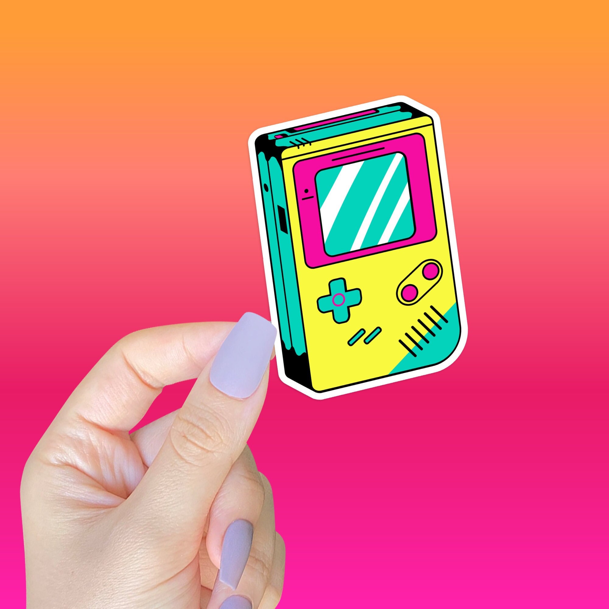 Gameboy Logo Sticker 90s Gameboy Sticker - Retro Waterproof Vinyl Decal - Etsy