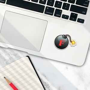 Mini F-Bomb Sticker, Funny Gag Gift, Waterproof Vinyl Decal image 5