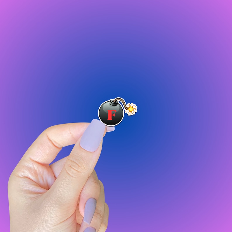 Mini F-Bomb Sticker, Funny Gag Gift, Waterproof Vinyl Decal image 2