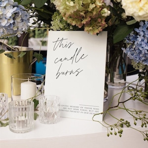 Memorial Sign | This Candle Burns Sign | Loved Ones Sign | Minimalist Wedding Sign