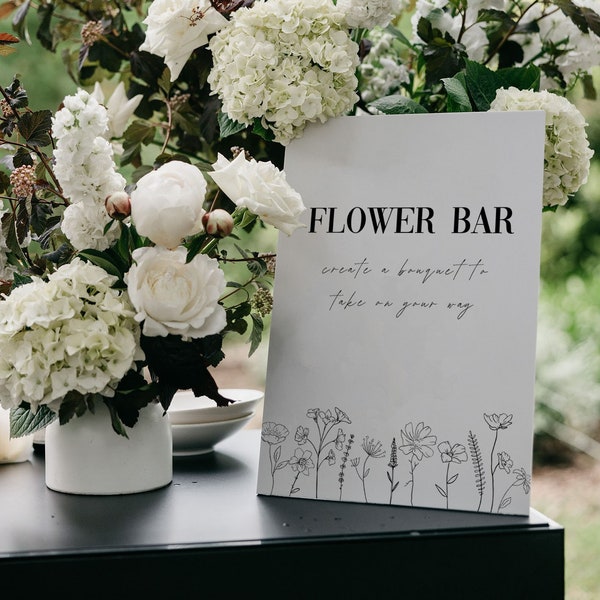 Flower Bar Sign | Let Love Bloom | Bridal Shower Flower Bar Sign | Cute Wedding Shower Sign | Instant Download
