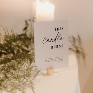Memorial Sign | This Candle Burns Sign | Loved Ones Sign | Minimalist Wedding Sign