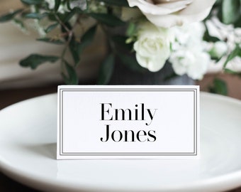 Classic Wedding Place Card Template | DIY Customizable Editable Wedding Place Card | Simple Minimalist Classy Name Card