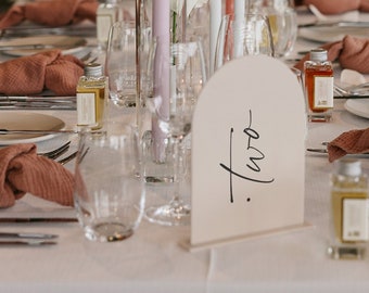 Table Numbers | Wedding Table Number | Minimalist Table Number | Cursive Table Number