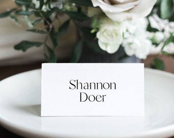 DIY Place Card Template | Modern Custom Wedding Place Card | Editable Download Print at Home Easy to Use