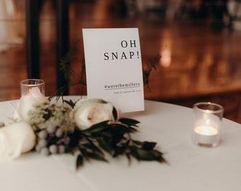 Hashtag Wedding Sign | Minimalist Hashtag Sign | Oh Snap Hashtag Sign | Capture The Love Sign