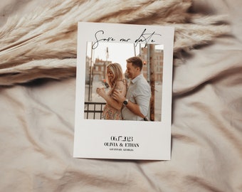 DIY Save the Date Template | Modern Editable Save the Date | Save the Date Photo Template | Digital Instant Download | Evelyn