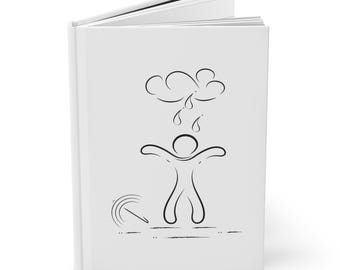 Matte Hardcover Journal, Minimalist Line Art, Notebook, Diary