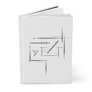 Mat hardcover dagboek: abstracte lijntekeningen