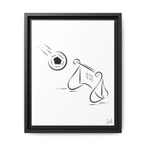 Football World Cup Art: Minimalist Line Drawing, Framed Canvas Print