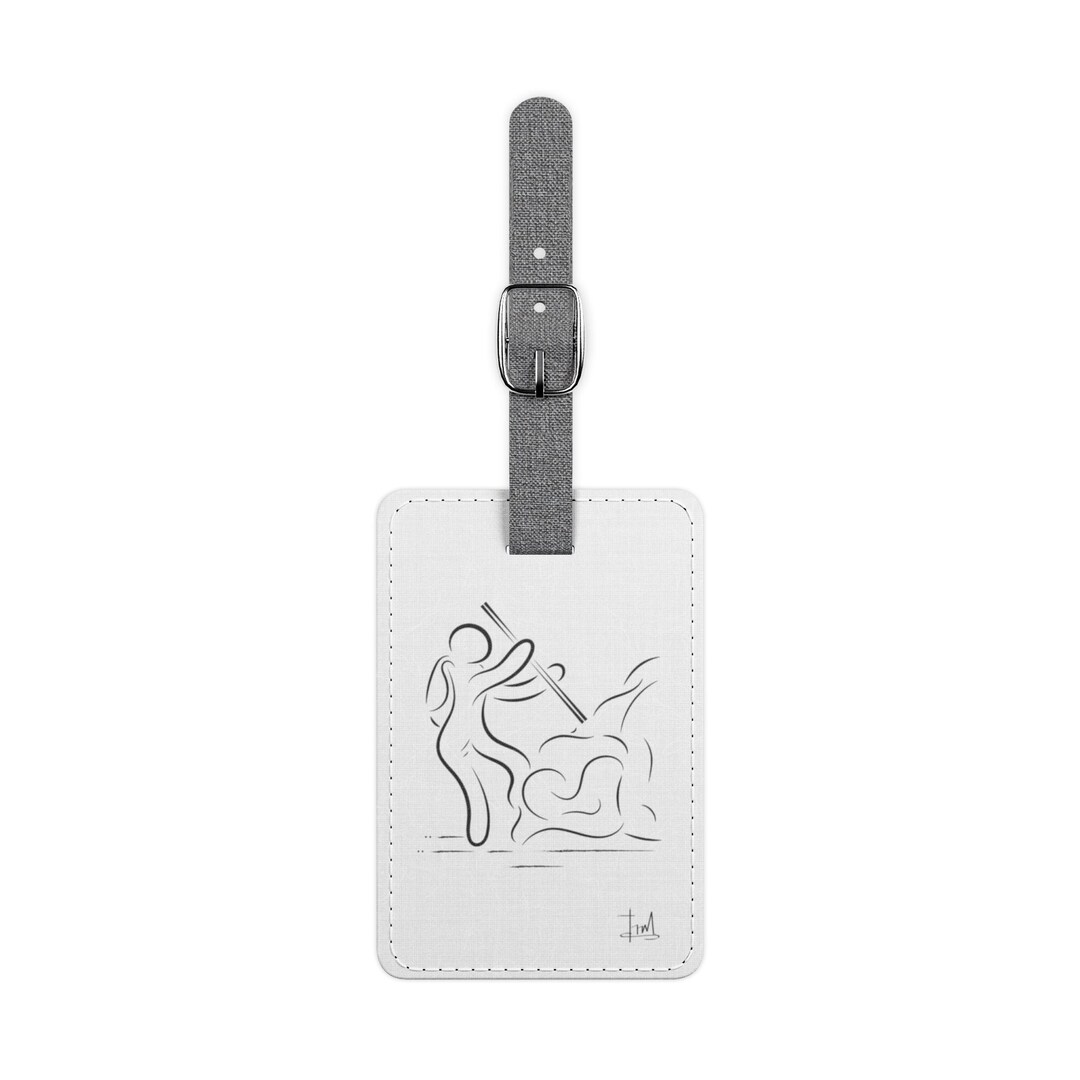 Photo inspiration: Minimalist Luggage Crate Decor Reference: White Chic Minimalist Luggage Tag Travel Accessory Baggage Tag