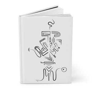 Minimalist Line Art, Abstract Art, Hardcover Journal, Abstract Notebook, Black and White Notebook
