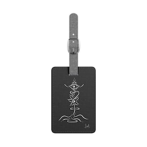 Black Chic Travel Luggage Tag, Minimalist Luggage Identifier, Travel Accessory, Gift for Travelers, Airplane Essentials, Baggage Tag