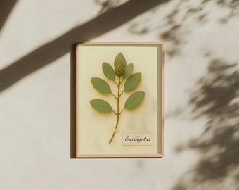 Vintage Eucalyptus Botanical Print: Nature Wall Art (Digital Download, 300 DPI PDFs)